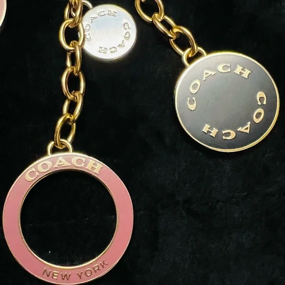 NEW COACH Multi Charm Circles Cluster Key Ring Keychain FOB NEW 1596 - Picture 3 of 7